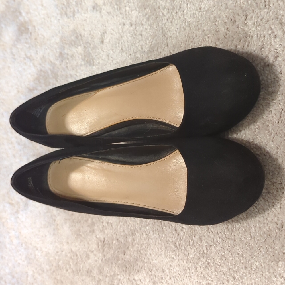 Black wedge heels size 5